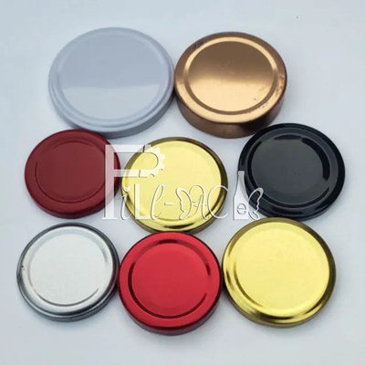 38mm 43mm जूस ग्लास बॉटल कैप्स ढक्कन 48mm 53mm 58mm टिनप्लेट मेटल स्क्रू कैप