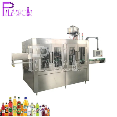 मोनोब्लॉक वॉशिंग-फिलिंग-कैपिंग मशीन CGF32-32-10 प्लास्टिक बोतल जूस हॉट फिलिंग मशीन / उपकरण