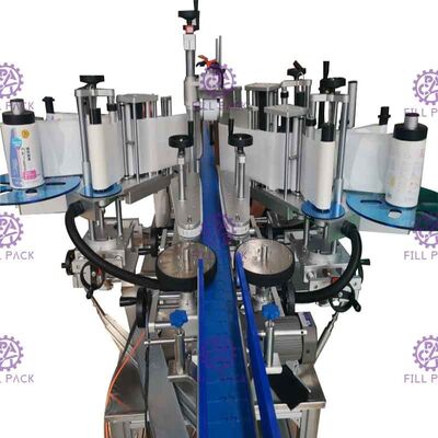 स्वचालित स्क्वायर फ्लैट बोतल लेबलिंग मशीन विशेष आकार का डबल साइड चिपकने वाला स्टिकर