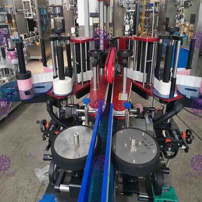 स्वचालित स्क्वायर फ्लैट बोतल लेबलिंग मशीन विशेष आकार का डबल साइड चिपकने वाला स्टिकर