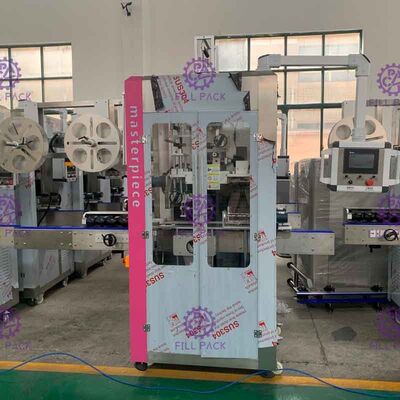 पैनासोनिक ड्राइवर के साथ दो बोतल लेबलिंग मशीन स्थापित डबल ब्लेड