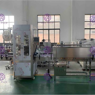 SUS304 गर्म भरने आस्तीन लेबलिंग मशीन पहियों के साथ जंगम