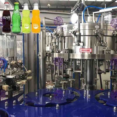 मोनोब्लॉक 3 इन 1 ग्लास बोतल कार्बोनेटेड ड्रिंक फिलिंग मशीन