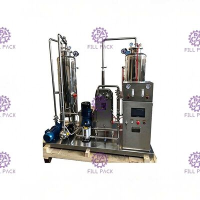 CO2 मिश्रक 1500L / H के लिए प्लेट एक्सचेंजर कार्बोनेटिंग प्लांट के साथ डबल टैंक