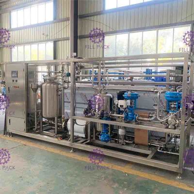 यूएचटी प्लेट स्टेरलाइजर के साथ फ्लेवर्ड बेवरेज जूस मिक्सिंग प्रोसेसिंग लाइन 7000L / H