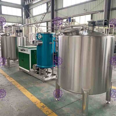 यूएचटी प्लेट स्टेरलाइजर के साथ फ्लेवर्ड बेवरेज जूस मिक्सिंग प्रोसेसिंग लाइन 7000L / H