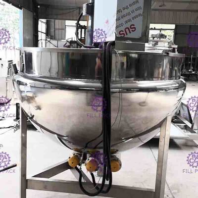 विद्युत ताप स्टेनलेस स्टील औद्योगिक भाप तख्ताबंदीवाला केतली टिल्टेबल 400L क्षमता