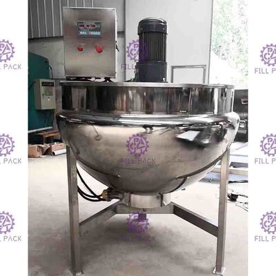 SUS304 3 लेयर स्टीम डबल जैकेटेड केटल विद एजिटेटर 200L