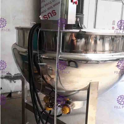 SUS304 3 लेयर स्टीम डबल जैकेटेड केटल विद एजिटेटर 200L