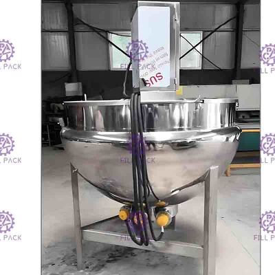 SUS304 3 लेयर स्टीम डबल जैकेटेड केटल विद एजिटेटर 200L