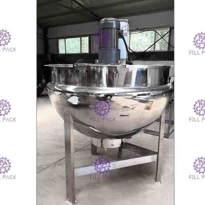 SUS304 3 लेयर स्टीम डबल जैकेटेड केटल विद एजिटेटर 200L