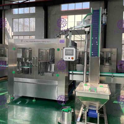 12 - 12 - 5 मोनोबलॉक 5 एल बेल्ट स्नेहन समारोह के साथ तरल भरने मशीनें