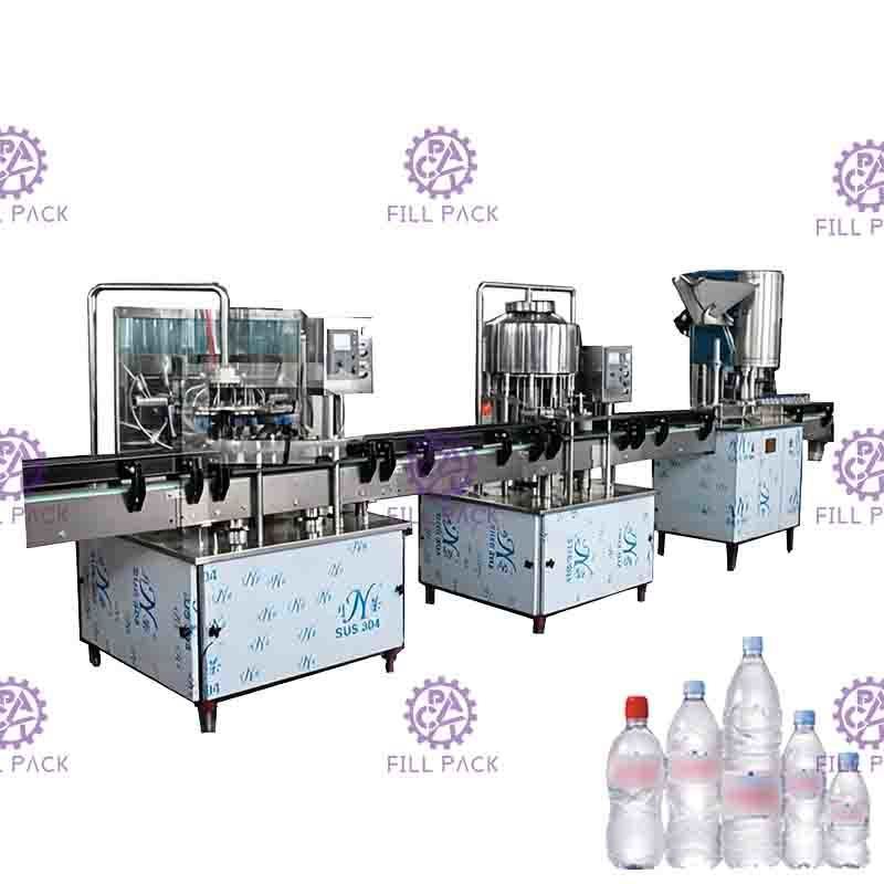 2000BPH मोनोब्लॉक मिनरल रिंसिंग फिलिंग कैपिंग मशीन रैखिक प्रकार: